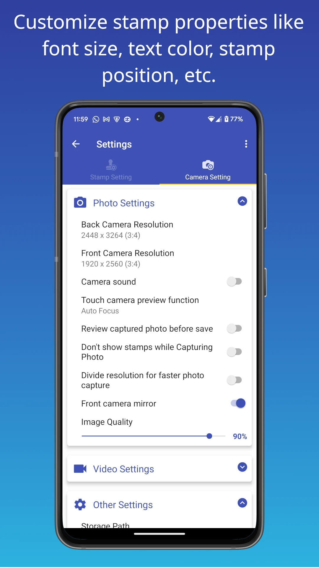 PhotoStamp Camera screenshot