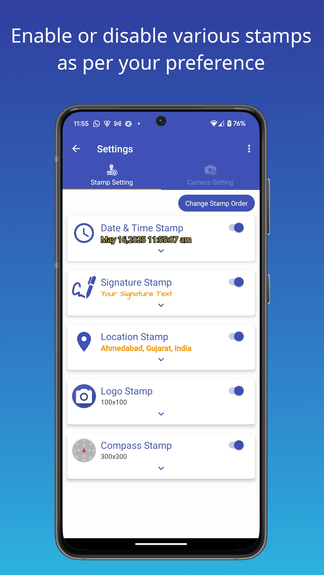 PhotoStamp Camera screenshot
