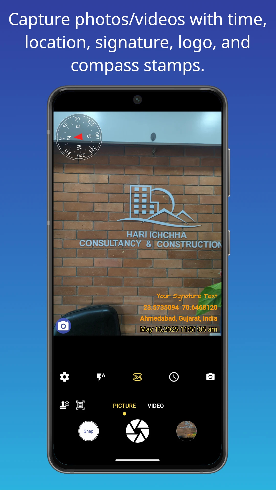 PhotoStamp Camera screenshot